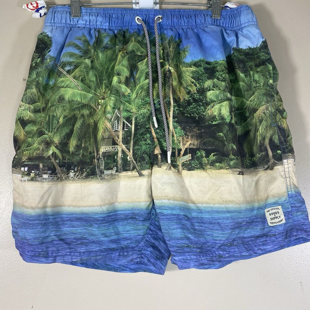Tokyo Laundry Swim Board Lined Shorts Men W32 XL Hawaiian Tropical Floral  Beach
